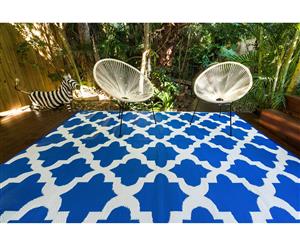 Morocco Blue 200x270cm Outdoor/Indoor Plastic Rug/Mat Reversible Waterproof