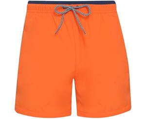 Outdoor Look Mens Sparky Contrast Elasticated Swim Shorts - Orange/Navy
