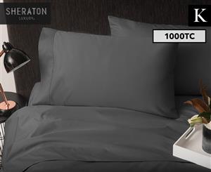 Sheraton Luxury 1000TC 100% Cotton King Bed Sheet Set - Dark Smoke