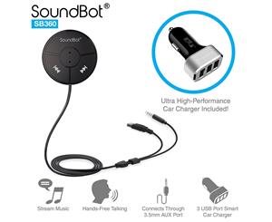 SoundBot Bluetooth Wireless Car Kit with 3 Port Car Charger