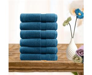 6 Piece Ultra-light Cotton Hand Towel in Teal