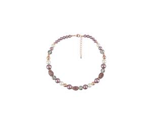 Barcs Pearl & Multi Stone Rope Necklace With Rose-Gold Coloured Accents