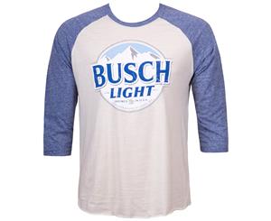 Busch Light Beer Blue And White Raglan Shirt