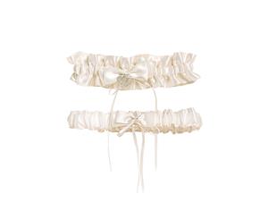 Deluxe Bridal Garter Set - Ivory