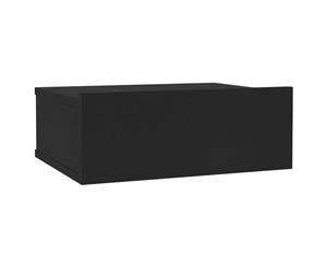 Floating Nightstand Black Chipboard Side Hanging Cabinet Stand Table