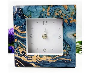 Glass Desk Clock - Fortune of Blue