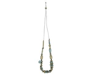 KAJA Clothing LILAC - Necklace Grey Multi Wood beads
