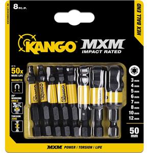 Kango 50mm 8 Piece Impact MXM Ball End Hex Bit Set