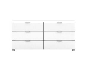 Kyana High Gloss 6 Chest Drawer Storage Cabinet Sideboard Dresser Table - White