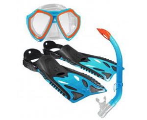 Land & Sea Nipper Kids Mask Snorkel & Fins Set - Blue