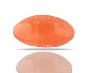 Large Peach Selenite Palm Stone Natural Crystal Mineral Chakra Healing Polished Palmstone Soapstone