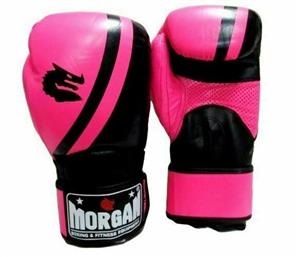 MORGAN V2 Pro Grade Genuine Leather Boxing Gloves (10 -16Oz) - Fluro Pink/Black