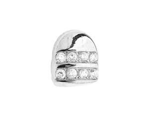 Micro Pave Single Teeth Grill - One size fits all - Silver - Silver