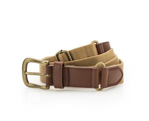 Outdoor Look Womens Faux Leather Canvas Belt - Camel