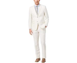 Perry Ellis Portfolio Mens Linen Blend Slim Fit Two-Button Suit