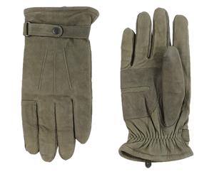 Barbour Women's Leather Gloves - Military Green