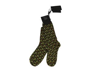 Dolce & Gabbana Black Green Cotton Pattern Socks