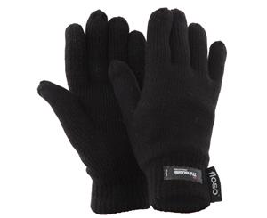 Floso Ladies/Womens Thinsulate Thermal Knitted Gloves (3M 40G) (Black) - GL137