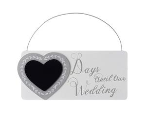 Hanging Wedding Countdown Chalkboard (White) - HS1180