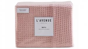 L'Avenue Waffle Blush Blanket -Single/Double
