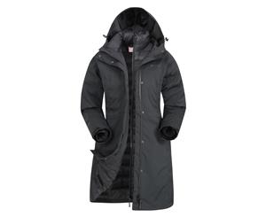 Mountain Warehouse Alaskan Womens 3 In 1 Long Jacket Padded Warm Versatile - Black