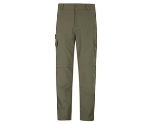 Mountain Warehouse Mens Explore Convertible Trousers w/ Elasticated Waistband - Khaki