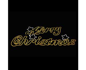 Neon Sign Merry Christmas - Warm White Text and White Star