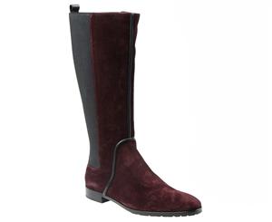 Sergio Rossi Women's Sueded Long Boot - Maroon