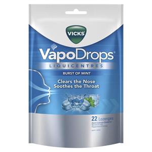 Vicks VapoDrops Liquicentre Lozenges - Burst of Mint 22 Pack