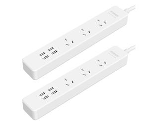 2PK Orico 20W 3 AC Outlet Power Strip/Board w/ 4 USB Charger Ports Smart Charge