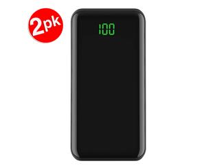 2PK Xipin 10000mAh 2A Portable Dual USB Charger LCD Screen Powerbank Battery BK