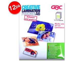 300pc GBC Creative Office 15.4cm A6 Laminating Pouches 125 Micron for Laminator