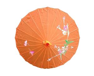 6x Chinese Japanese Bamboo Parasol Umbrella - Orange