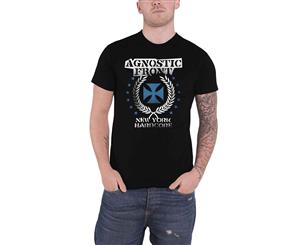 Agnostic Front T Shirt Cross Band Logo Official Mens - Black