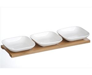 Arthur Price Share 3 Piece Serving Set on Bamboo Base