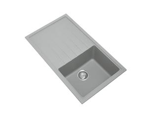 Carysil Vivaldi Concrete Grey Single Bowl with Drainer Granite Kitchen Sink 860*500mm
