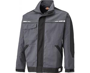Dickies Mens GDT Cotton Reflective Zip Premium Workwear Jacket - New Gry/Blk