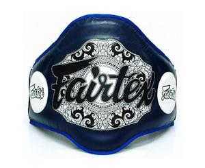 FAIRTEX-Genuine Leather The Champion Belt Chest Body Belly Protector Pad Guard - Blue