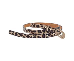 Grace Womens/Ladies Leopard Print Leather Belt (Brown Leopard) - BL171