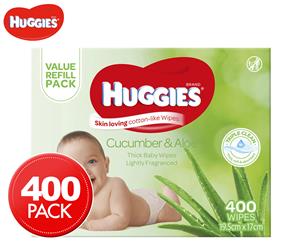 Huggies Thick Baby Wipes Cucumber & Aloe 400-Pack