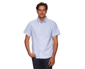 Mr Simple Men's Oxford Short Sleeve Shirt - Blue