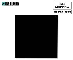 NAGA 100x100cm Magnetic Glassboard - Black