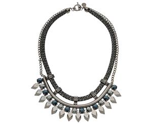 Persy Two-Chain Crew Necklace - Lead