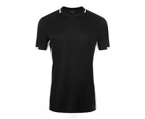 Sols Mens Classico Contrast Short Sleeve Football T-Shirt (Black/White) - PC2787