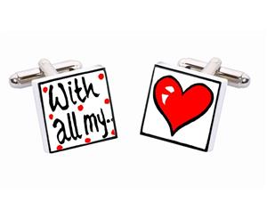 Sonia Spencer Bone China Amour cufflinks With All My Love