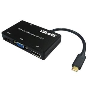 Volans (VL-UCHDVP) USB Type-C to HDMI (4K) / DVI / VGA / DP (4K) Converter