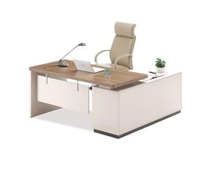 Wilder Executive Office Desk + Right Return - 180cm - Walnut + White