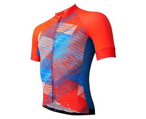 2017 Spring & Summer Cycling Short Sleeve Top Digital Wave Jersey Red
