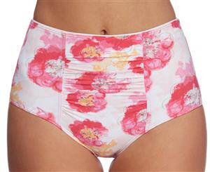 Aqua Blu Women's Camellia Daydream High Waisted Bikini Brief - Pink