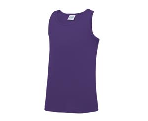 Awdis Just Cool Childrens/Kids Plain Sleeveless Vest Top (Purple) - RW4813